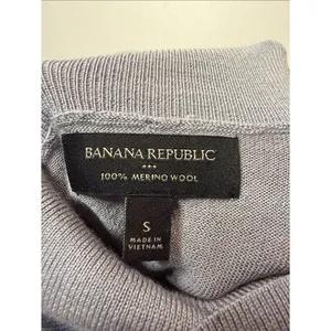 Banana Republic 100% Merino Wool Turtleneck Lightweight Sweater Steel Grey Small thumbnail 3