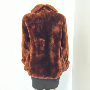 Vintage Julius Lewis Memphis Faux Fur Jacket Brown Shawl Collar Coat‎ Womens thumbnail 8
