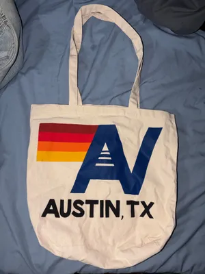 Aviator Nation Austin TX Small Canvas Tote Bag 17.5x14.5 thumbnail 1