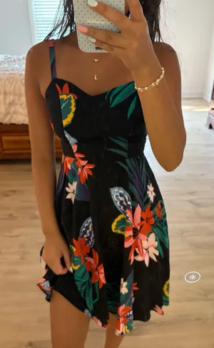 Old Navy Tropical Floral Print Dress thumbnail 1