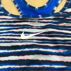 Nike Blue And Black Sports Bra Women Size Medium Exercise Workout Athletic thumbnail 2