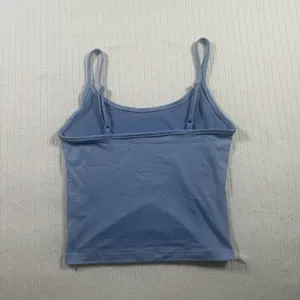 Basic Cami Tank Top Light Blue Scoop Neck Adjustable Straps Soft Fitted Women XS thumbnail 5