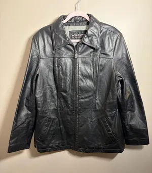 Wilsons Leather Women’s Black Leather Zip Jacket XL thumbnail 1