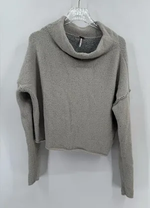 Free People Crop Top Fleece Long Sleeve Pull‎ Over Cowel Neck Soft Warm small thumbnail 1