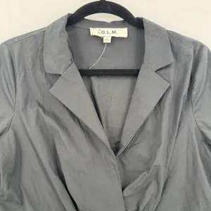 O.L.M. NWT Black Cutout O-Ring Tie Front Blouse L Long Sleeve Y2K Corsetcore thumbnail 4