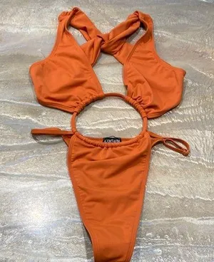 Icon Swim Orange Cutout Swimsuit thumbnail 1