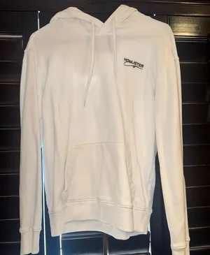 Hollister California Logo Fleece Hoodie Sweatshirt White Size XSMALL Unisex thumbnail 1