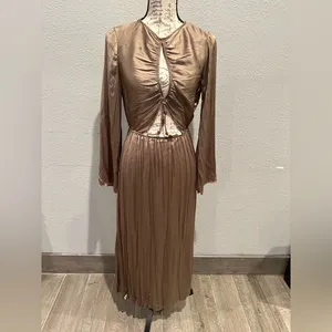 ZARA satin effect pleated wrinkle effect cut out summer dress NWT , beach, y2k thumbnail 5