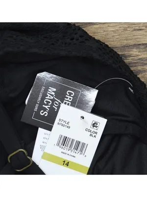 NWT Island Escape Womens Crochet Underwire Tankini Top Swim N760149 Black 14 thumbnail 6