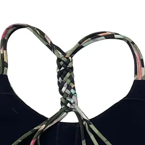 JoyLab Tropical Leaf Braided Racerback Sports Bra thumbnail 5