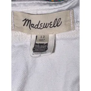 Madewell Denim A-Line Sleeveless‎ Mini Dress Tile White Square Neck Size 12 thumbnail 6