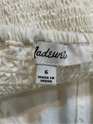 Madewell Linen-Cotton Puff-Sleeve Mini Dress in‎ Lighthouse Size 6 thumbnail 11