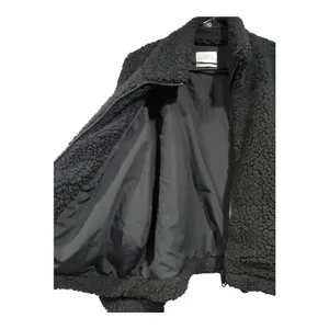 Urban Outfitters Women's Fleece Teddy Coat Jacket Fuzzy Black Soft Sherpa Sz M thumbnail 3