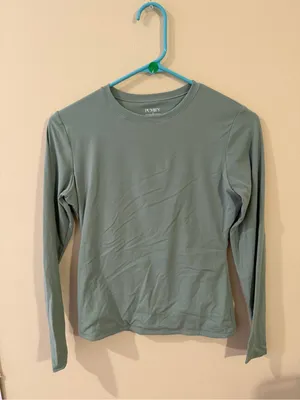 Women's Long Sleeve Crewneck Top in Sage Green thumbnail 2
