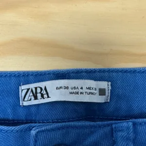 Zara High Waisted‎ Skinny Jeans Cobalt Blue Raw Hem Side Slit Women's Size 4 W26 thumbnail 8