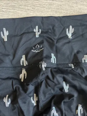 Beyond Yoga Black Leggings with silver Cactus Print thumbnail 5