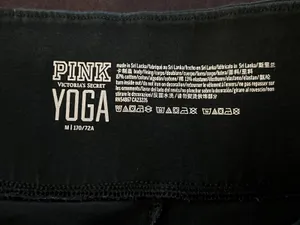 PINK Victoria's Secret Leggings Womens Medium Black Yoga Lattice Cutout thumbnail 8