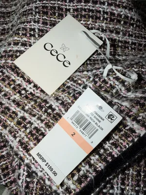 NWT $159 CECE Tweed Shift Dress Time To Shine Rich Black Wool Blend Oversize thumbnail 8