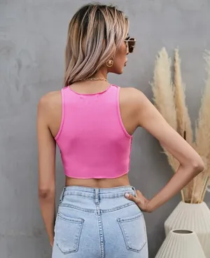 SheIn Pink Reverse Stitching Tank thumbnail 2