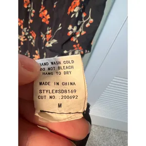 Ember Women's Size Medium Midi Dress Black Orange Floral V-Neck Short Sleeve thumbnail 11