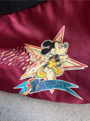 Disney Vintage Marathon Burgundy Duffel Bag with Mickey Graphic thumbnail 2