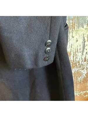 Donnybrook Vintage Black Double-breasted Long Wool Coat Paisley Velvet Collar 12 thumbnail 5