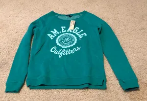 Teal crew neck long sleeve sweater never worn thumbnail 1