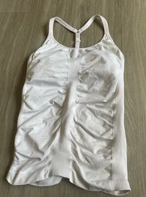 Athleta White Racerback Tank Top thumbnail 1