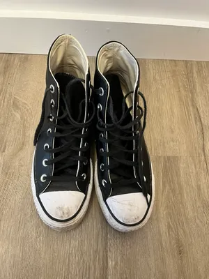 Black Leather Converse Sneakers All Star Chuck Taylor High-Top thumbnail 4