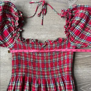 Hill House Red Tartan Nesli Nap Dress XS thumbnail 11