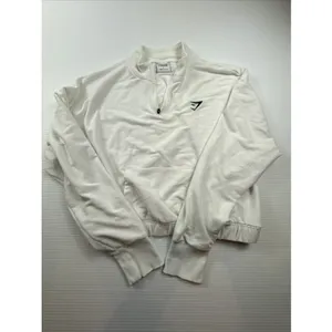 Gymshark Training Pippa 1/4 Zip Pullover White Cropped Top L thumbnail 6