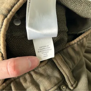 Gap Heavyweight French Terry Barrel Leg Sweatpants Moss Green Wash Large Tall thumbnail 8