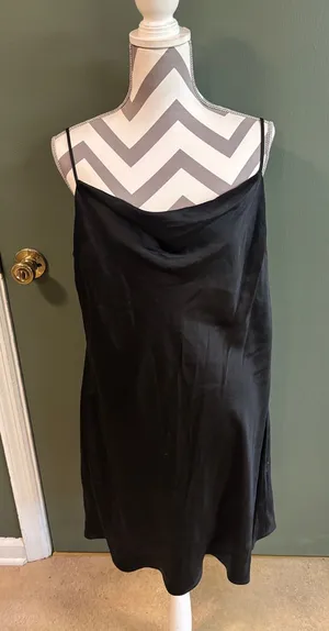 Express Black Strapless Cowl Slip Dress thumbnail 1