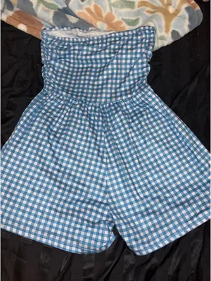 Blue Gingham Romper thumbnail 1