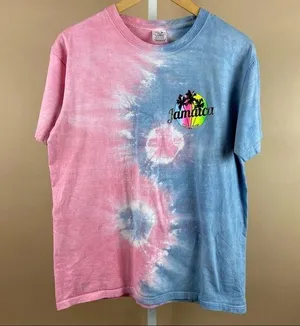 90’s Tropix Large Jamaica Yin Yang Pastel Tie Dye Tee Surf Beach Cali thumbnail 1