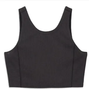 New Lululemon Size 4 Ribbed Softstreme Cropped Tank BLK Black thumbnail 7