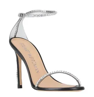 Stuart Weitzman Nudistglam Embellished Leather Stiletto Sandals black size 8 thumbnail 1
