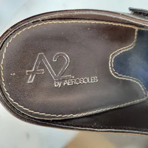 Aerosoles Two Beauty Womens 9.5 Brown Leather Mary Jane Square Toe Open Back thumbnail 13