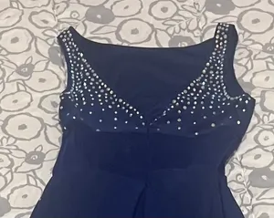 Blue Rhinestone Beaded Woman’s Long Evening Gown New Without Tags party (SZ 3 ) thumbnail 4