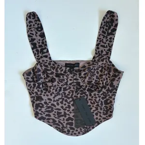 Brit The‎ Label Leopard Print Corset Top Midi Skirt 2 Piece Set Brown M thumbnail 3