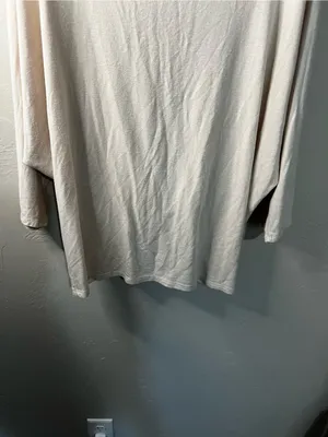 ThirdLove Slouchy Twist Back Cream Modal Oversized Soft Sweater Top XL thumbnail 5