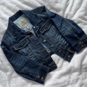 Studded Cropped Denim Jacket | American Rag Cie | Size M thumbnail 2