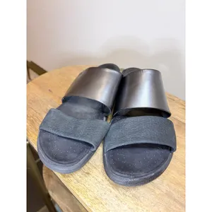 ECCO Black Leather Two Strap Comfort Slide Sandals EU 41 US Minimalist Scandi thumbnail 2