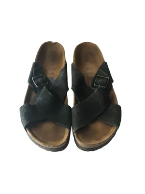 Birkenstock Siena Suede Leather Sandals Black Criss-Cross Strap 38 Narrow US 7 thumbnail 2