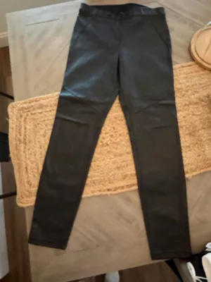 Free People Faux Leather Pants Black Micro Fleece Skinny 28 thumbnail 1