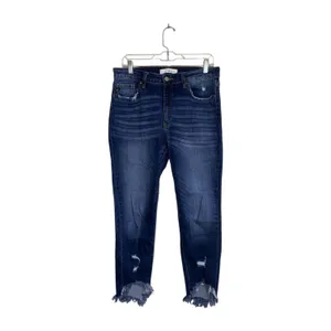 KanCan Frayed Ankle Skinny Jeans Dark Wash High Rise Distressed thumbnail 2