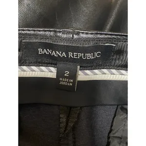 Banana Republic Womens Black Faux Leather Vegan Straight Trousers Pants Size 2 thumbnail 4