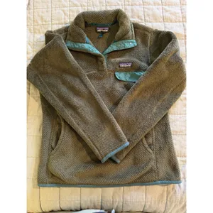 Patagonia Re-Tool Snap-T Fleece Pullover Olive Green Small Woman's thumbnail 5