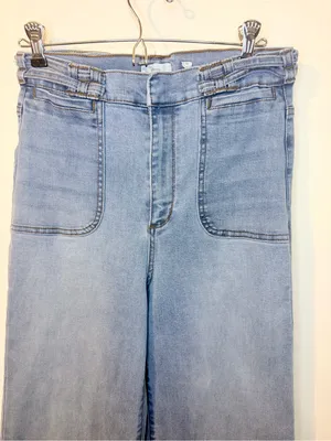 A Loves A Light Wash High Rise Wide Leg Jeans Size 26 Lattice Belt Flare thumbnail 5