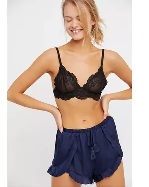Free People Cascading Petal Short in Navy thumbnail 1